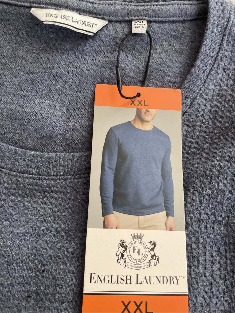 English Laundry Men's Long Sleeve Crew Neck Pullover blue / xxl